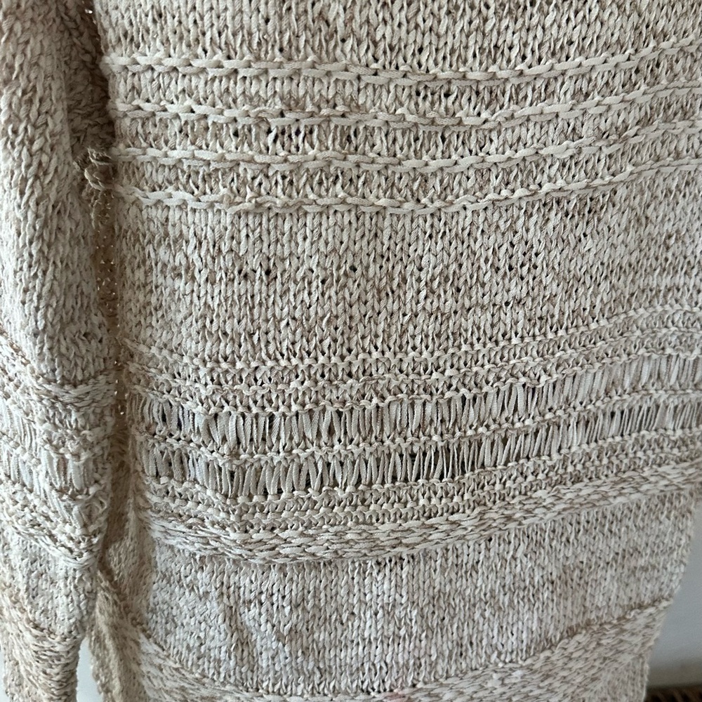BCBGMAXAZRIA Women's Relax Mixed Stitch Sweater In Plaster Combo Size XS $178 - Picture 4 of 8